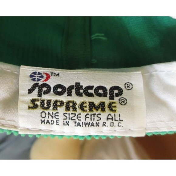 trucker Skater Cap True Vtg 80s GREEN CORDUROY T.R. Hawks Logo Sportcap - Picture 2 of 5